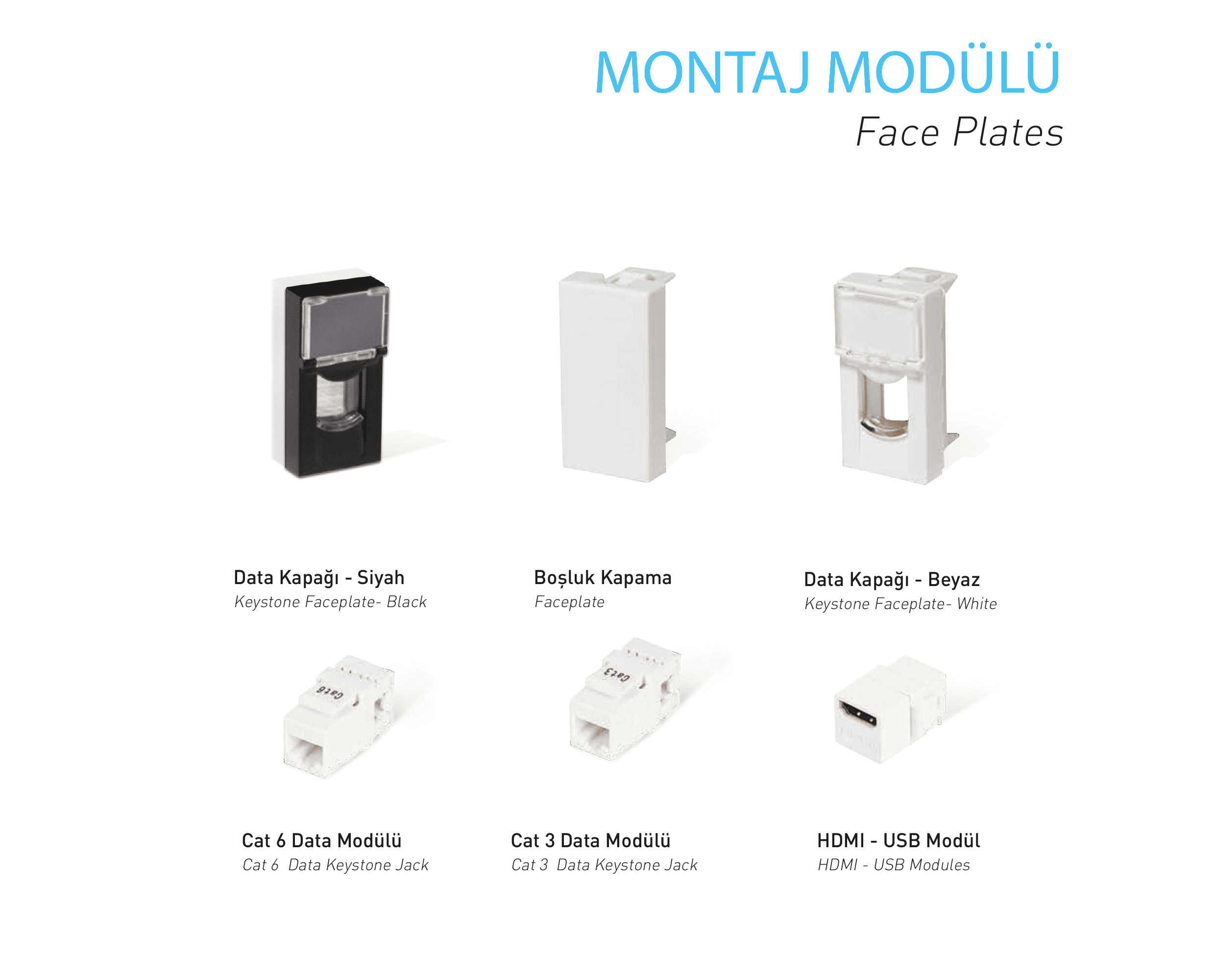 Montaj Modülü Priz Çekirdekleri